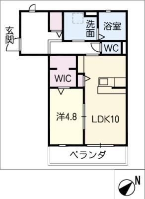 アキューレ(1LDK/3階)の間取り写真