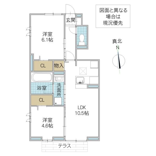 リッシュセゾン O(2LDK/1階)の間取り写真
