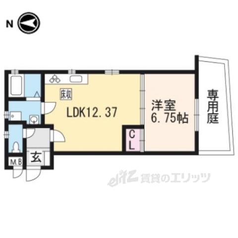  インテグレート祇園(1LDK/1階)の間取り写真