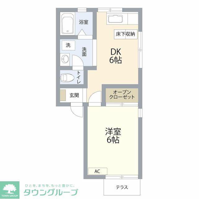 エステートガーデン川越(1DK/2階)の間取り写真