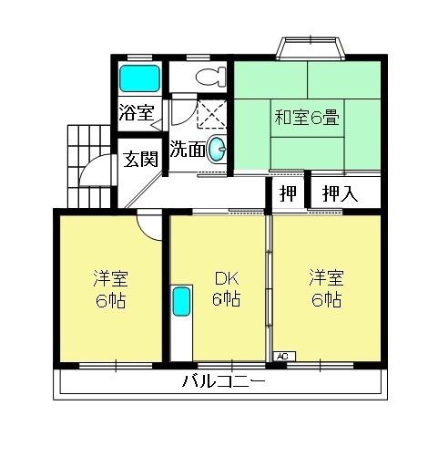 リーフマンション(3DK/3階)の間取り写真