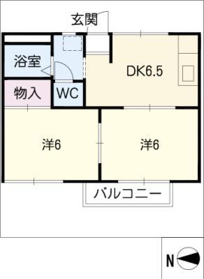 タウンコートI(2DK/2階)の間取り写真