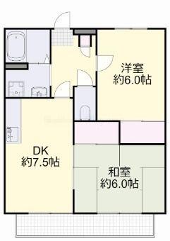 サンセール(2DK/2階)の間取り写真