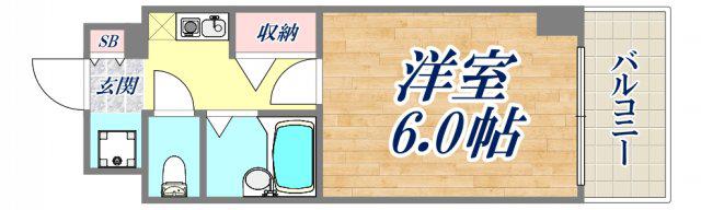 エステムコート芦屋西(1K/3階)の間取り写真