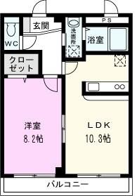 グランドグレース(1LDK/1階)の間取り写真