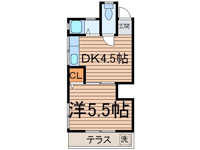 MKコーポ(1DK/1階)の間取り写真
