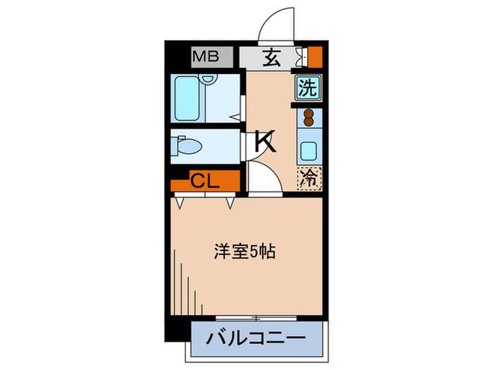 レジオス文京白山(1K/6階)の間取り写真