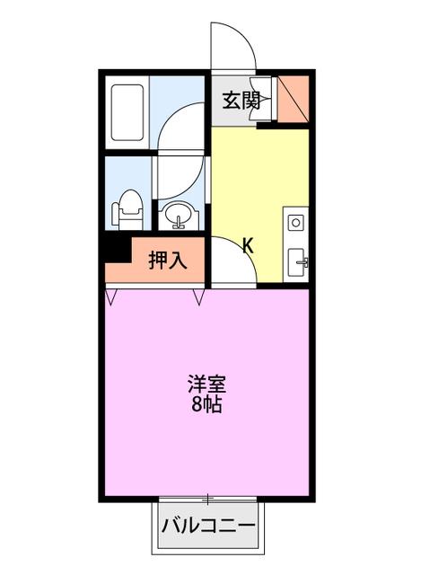 アマール(1K/1階)の間取り写真