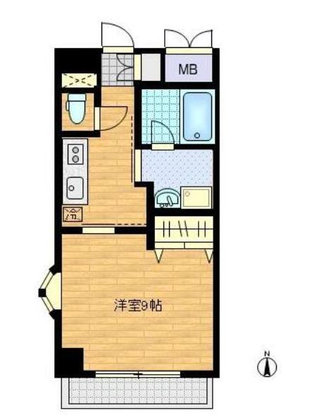 エクセラ晩翠通(1K/2階)の間取り写真