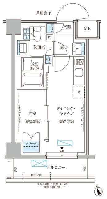 パークアクシス文京本郷(1DK/3階)の間取り写真