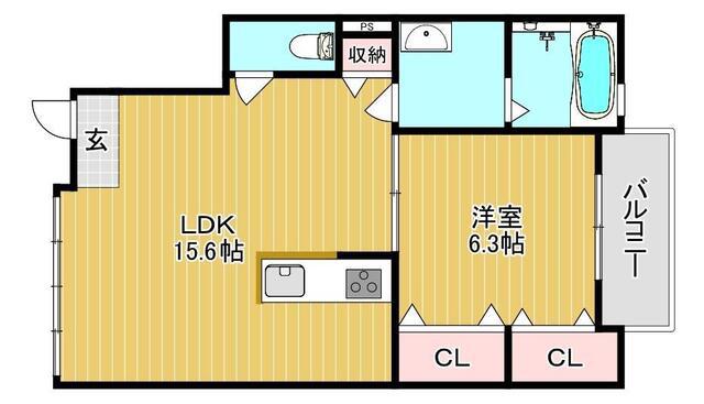 西中新田AP(1LDK/2階)の間取り写真