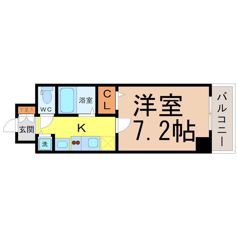 ベレーサ金山(1K/2階)の間取り写真