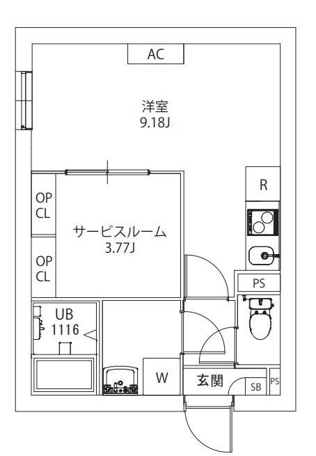 AXIA M-CITY武蔵小山(ワンルーム/2階)の間取り写真