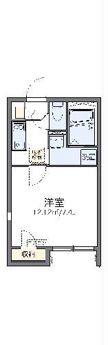レオネクストベルいなば(1K/1階)の間取り写真