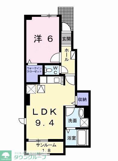 サンヴィレッジA(1LDK/1階)の間取り写真