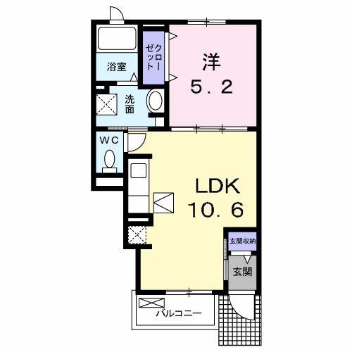 グランツ セレクション I(1LDK/1階)の間取り写真