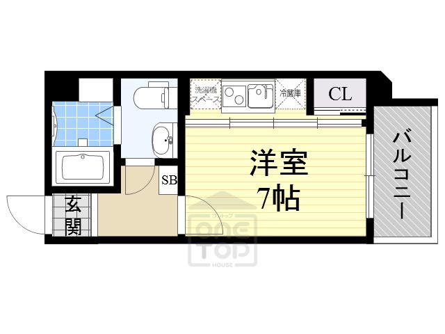 ドゥーエ江坂1(ワンルーム/7階)の間取り写真