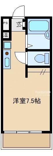 あすわハイム(ワンルーム/2階)の間取り写真