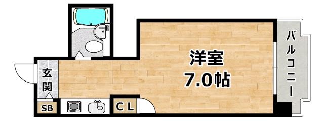 エレガンスフジ(ワンルーム/4階)の間取り写真