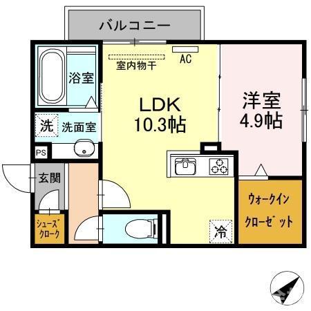 アメニティ橋口(1LDK/2階)の間取り写真