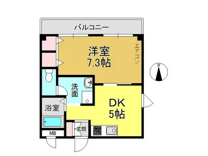 グローバル高田(1DK/2階)の間取り写真