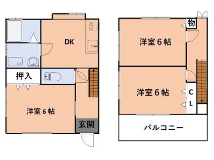 メゾンヤマモト(3DK/1階)の間取り写真