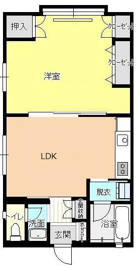 Y・Aコーポ(1LDK/1階)の間取り写真