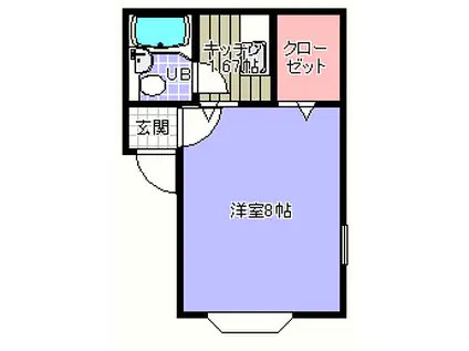 マリーキャステールA(1K/1階)の間取り写真