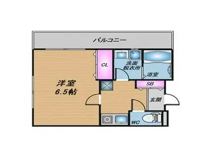 Hベース駒川(1K/3階)の間取り写真