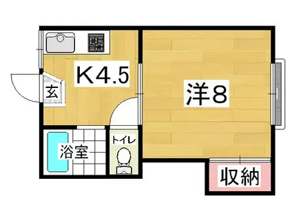 小松島ハイツB棟(1K/2階)の間取り写真