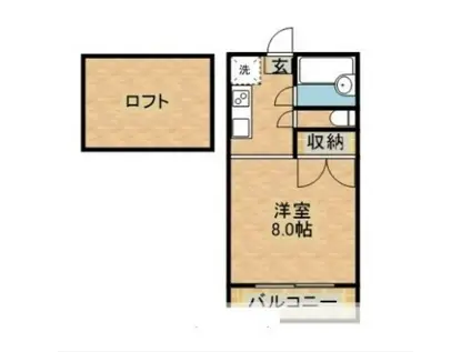 スカイヒルズMII(1K/1階)の間取り写真