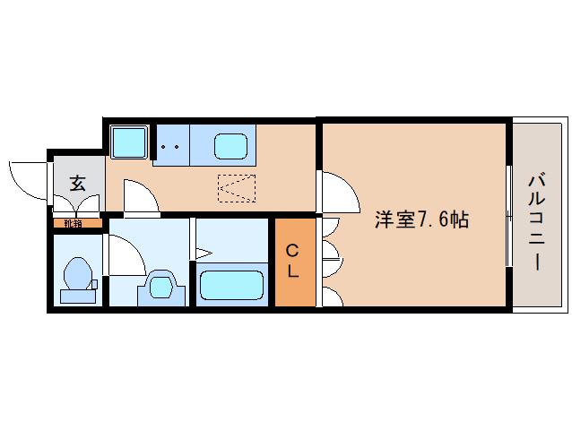 サンパレス友が丘(1K/1階)の間取り写真
