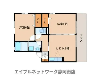 サンシャイン堀江III(2LDK/1階)の間取り写真