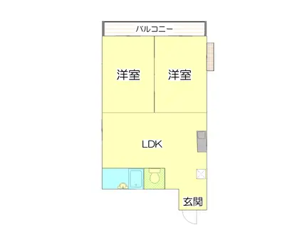 竹内マンション(2LDK/3階)の間取り写真