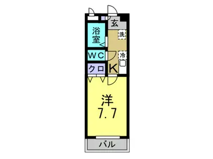 ハイツうみ(1K/1階)の間取り写真