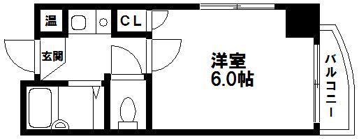 イムプレス大名(1K/2階)の間取り写真
