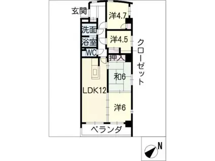 ハートウッド勝川(4LDK/2階)の間取り写真