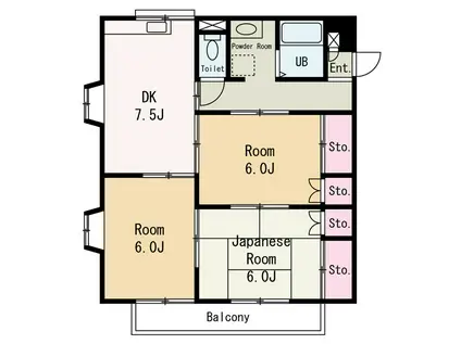 コーポ斉藤A(3DK/2階)の間取り写真