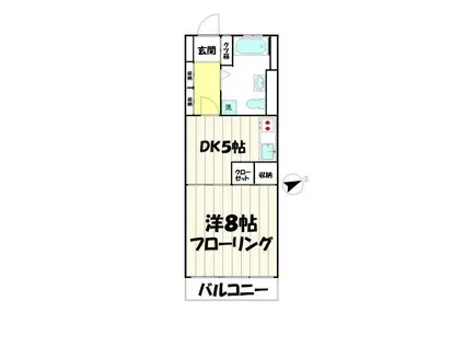 武蔵野サマリヤマンション(1DK/7階)の間取り写真