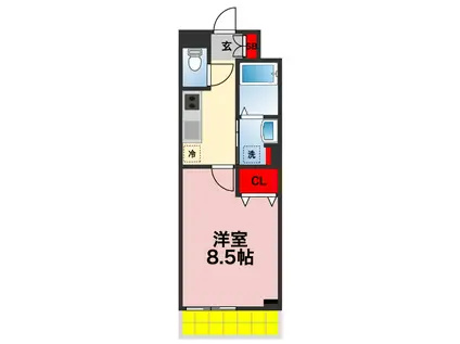 DOビル千葉寺(1K/2階)の間取り写真