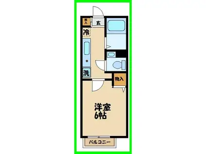 フォンティーヌ狛江(1K/2階)の間取り写真