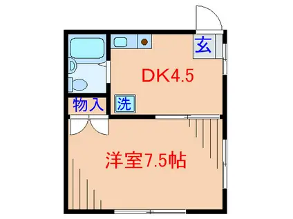 サンシャインタイセイ(1DK/2階)の間取り写真