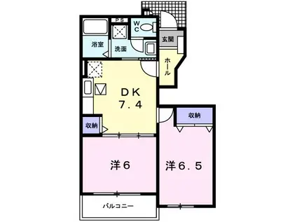 サニ-・レジデンス(2DK/1階)の間取り写真