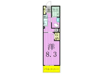 グレイスカレントⅢ(1K/1階)の間取り写真