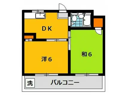 吉野ロイヤルパレス(2K/4階)の間取り写真
