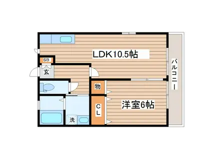 三健記念アパート(1LDK/2階)の間取り写真