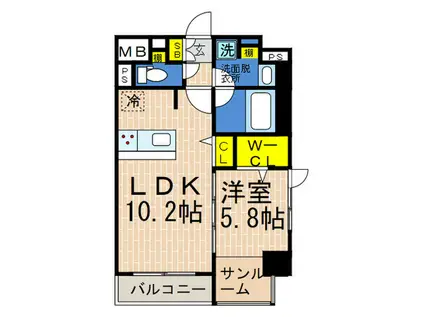メゾン エスプリ 生田(1LDK/7階)の間取り写真