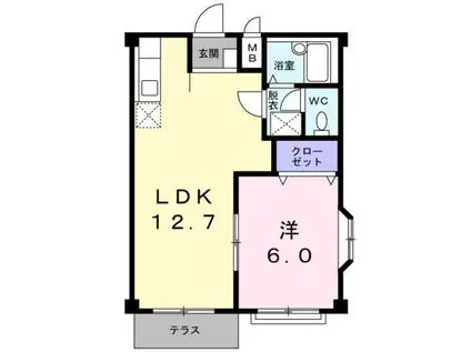 エルディム大塚(1LDK/1階)の間取り写真