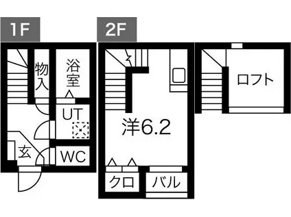 グランステート上名古屋(1K/1階)の間取り写真