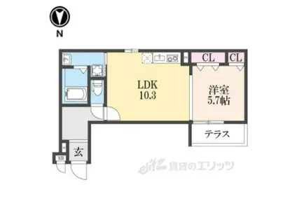 フジパレス上神田Ⅱ番館(1LDK/1階)の間取り写真